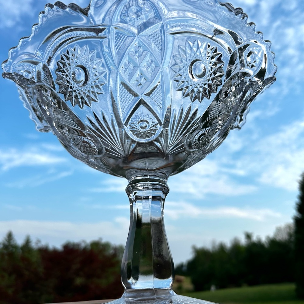 Vintage Imperial Glass Fashion Large Compote,